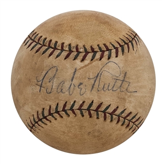 1918-24 Babe Ruth Single Signed Reach Official League Baseball (JSA) 